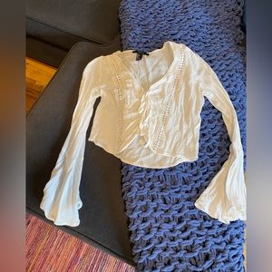 White bohemian forever 21 crop top size small